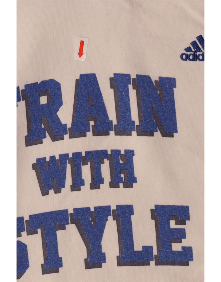 Ženska majica s kapuljačom ADIDAS UK 12 Srednje bijeli pamuk