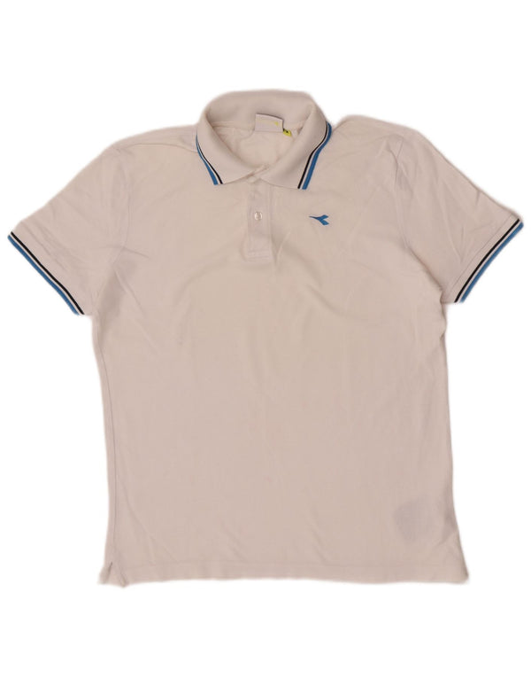 Diadora muška polo majica srednje bijele pruge, pamuk