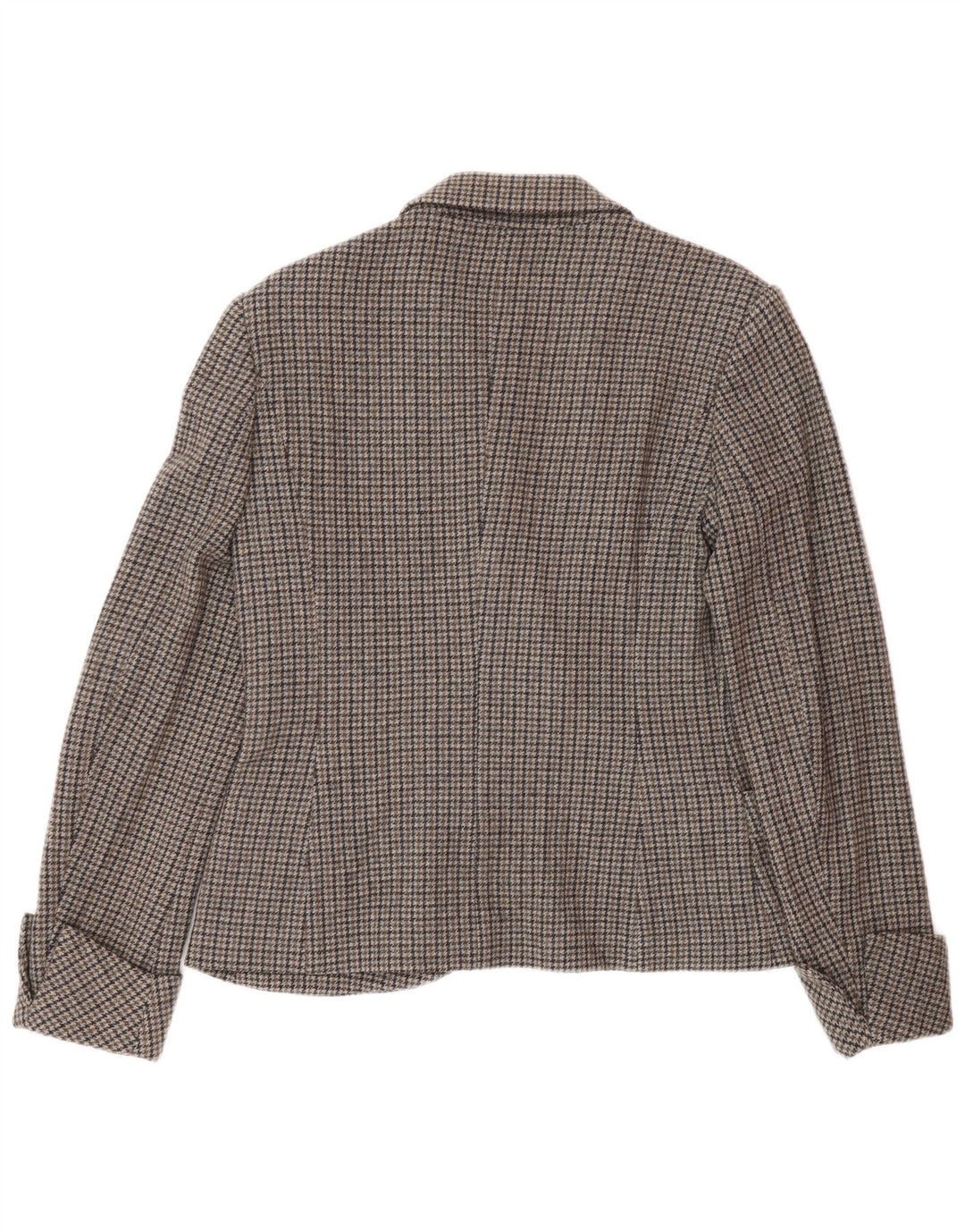 Benetton ženski sako sa 1 gumbom IT 46 Large Grey Houndstooth Wool
