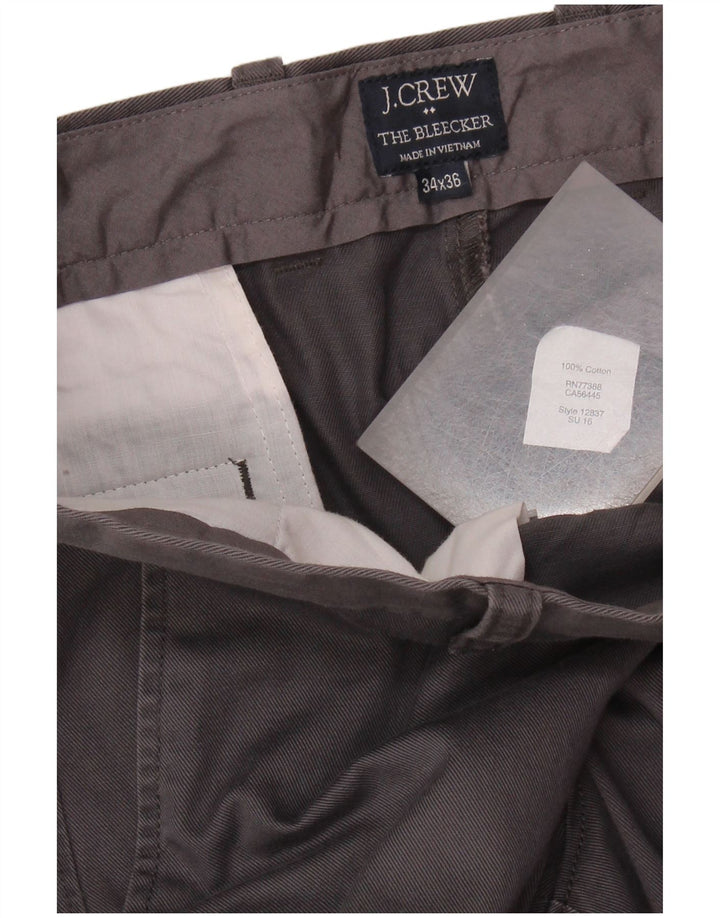J. CREW Muške The Bleecker ravne chino hlače W34 L36 sivi pamuk