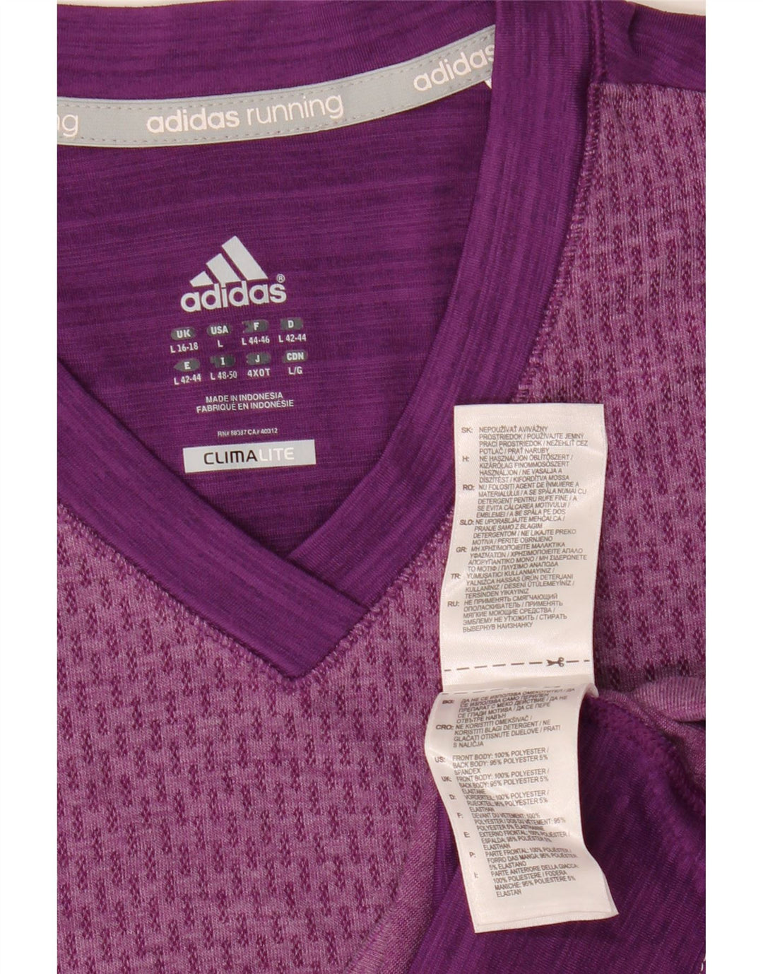 ADIDAS ženska majica kratkih rukava Climalite UK 14 Large Purple Colourblock
