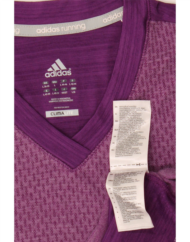 ADIDAS ženska majica kratkih rukava Climalite UK 14 Large Purple Colourblock