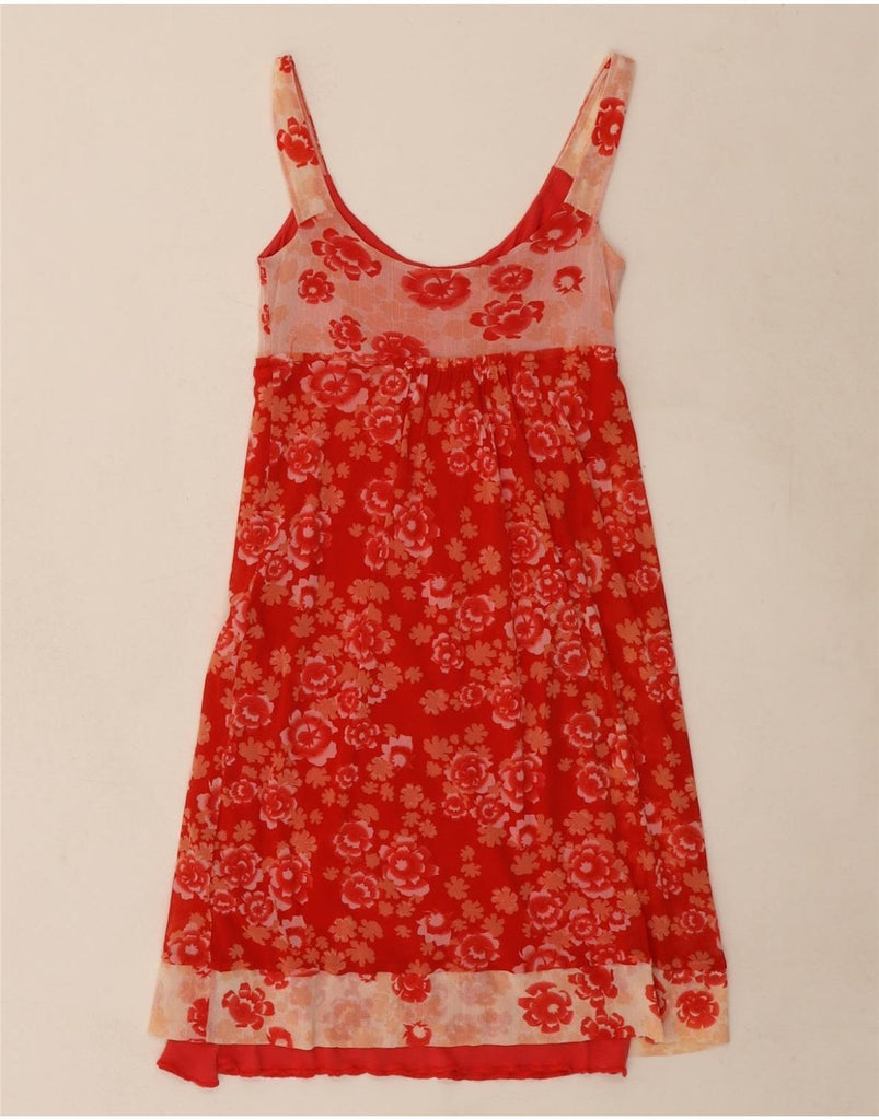 KOOKAI Womens Sleeveless Sundress US 1 XS Red Floral Polyamide Vintage Kookai and Second-Hand Kookai from Messina Hembry 