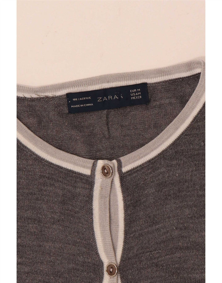 Zara ženski kardigan pulover UK 14 srednje sivi akril