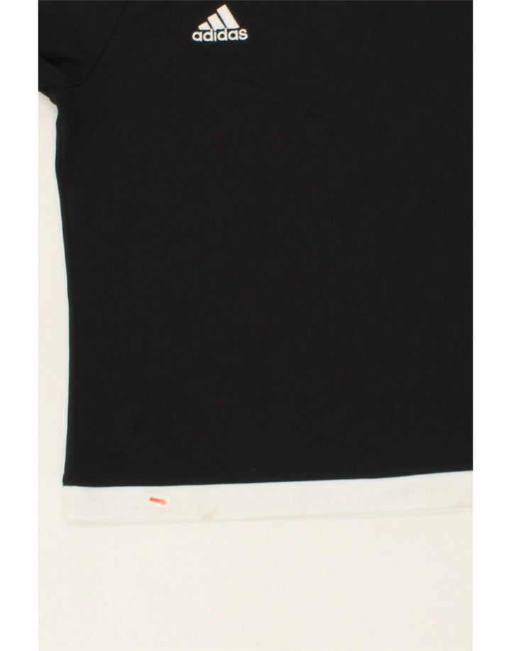 ADIDAS Boys Climalite T-Shirt Top 11-12 Years Black Polyester Vintage Adidas and Second-Hand Adidas from Messina Hembry 