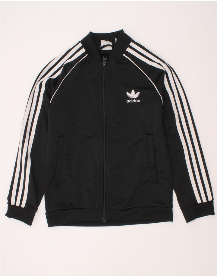 Gornja jakna od trenirke Adidas za dječake 9-10 godina, crni poliester