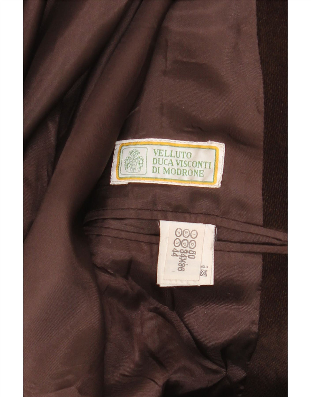 Velluto Duca Visconti muška jakna sa 3 gumba IT 50 veliki smeđi pamuk