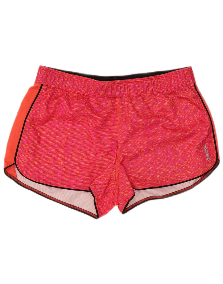 Reebok ženske sportske kratke hlače UK 14, veliki ružičasti flekasti poliester