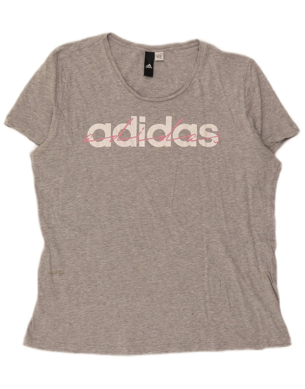 Adidas Womens Graphic T-Shirt Top UK 18 XL Grey