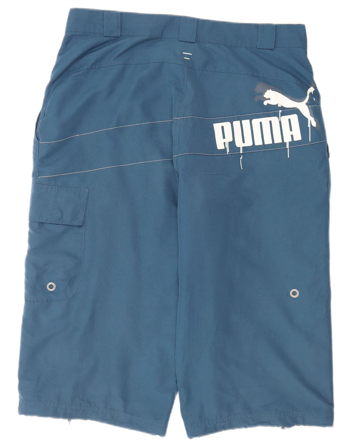 Puma muške grafičke kargo kratke hlače srednje veličine W30 plave