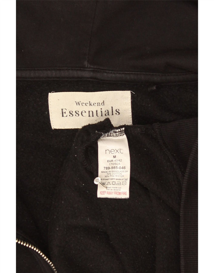 Essentials ženski pulover s kapuljačom s patentnim zatvaračem UK 14 srednje crni pamuk