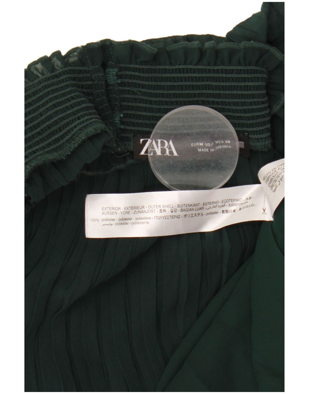 ZARA ženska maksi haljina 3/4 rukava UK 12 Srednje zelena poliester
