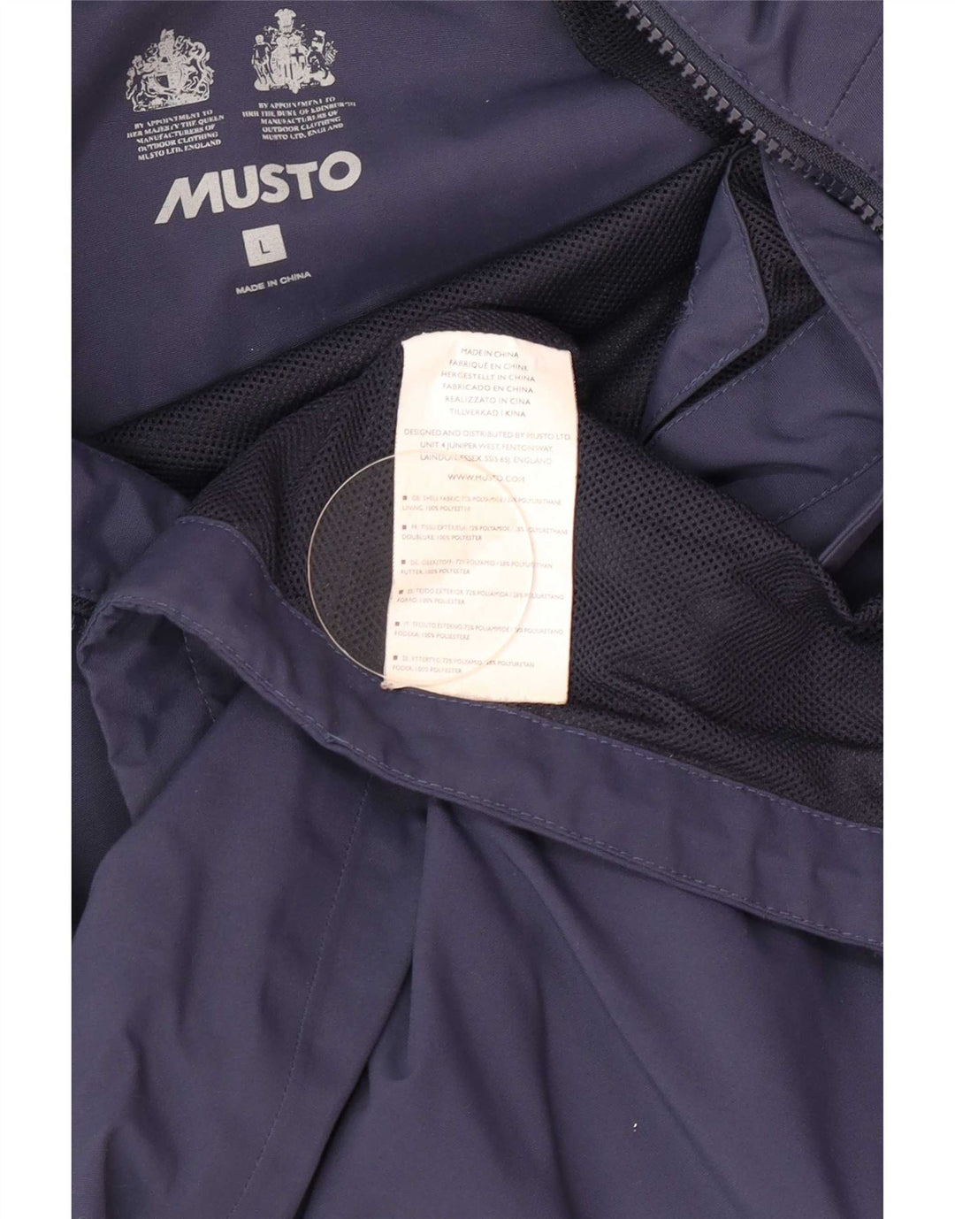 Musto kišna jakna s kapuljačom UK 40, veliki tamnoplavi poliester