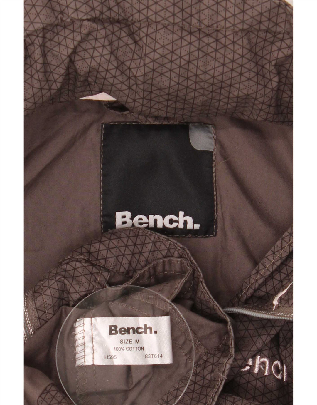 Bench ženska bomber jakna s kapuljačom s grafičkim motivima UK 14 srednje smeđi pamuk