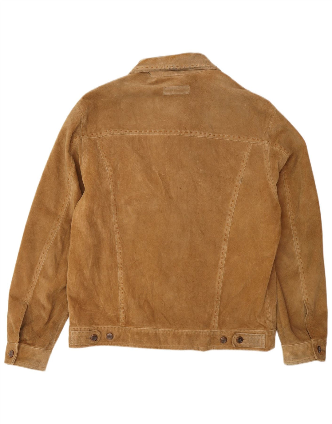 Marlboro Classics Mens Suede Jacket UK 40 Large Beige Leather
