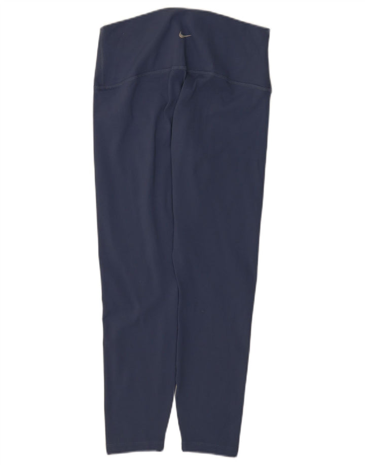 Nike Ženske Dri Fit Leggings UK 14 Large Navy Blue Poliester