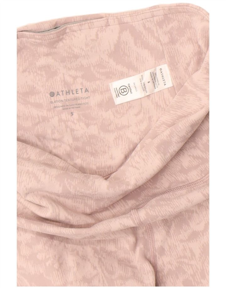 Athleta ženske tajice s apstraktnim uzorkom UK 8 Male ružičaste najlonske