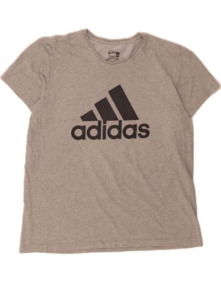 ADIDAS Mens Climalite Graphic T-Shirt Top XL Grey Vintage Adidas and Second-Hand Adidas from Messina Hembry 