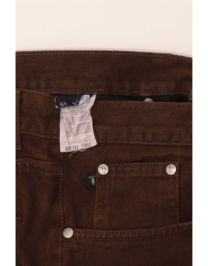 Trussardi muške ravne traperice W34 L30 smeđi pamuk