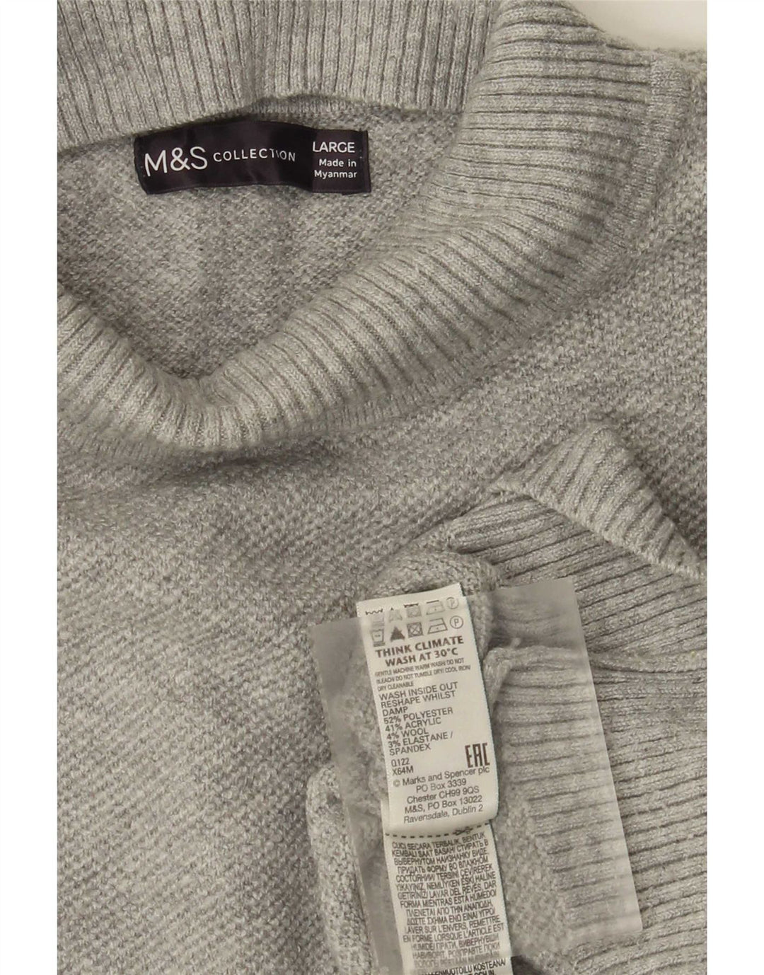 Marks & Spencer ženski džemper s kornjačičastim ovratnikom UK 16 veliki sivi