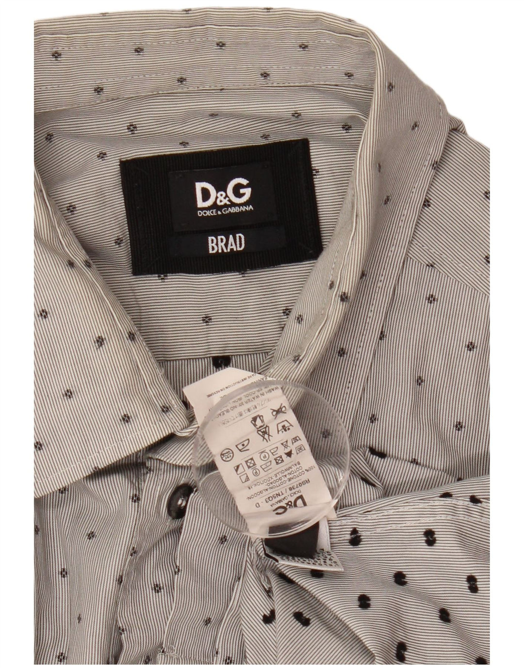 DOLCE & GABBANA muška BRAD košulja, pamuk srednje sive točke
