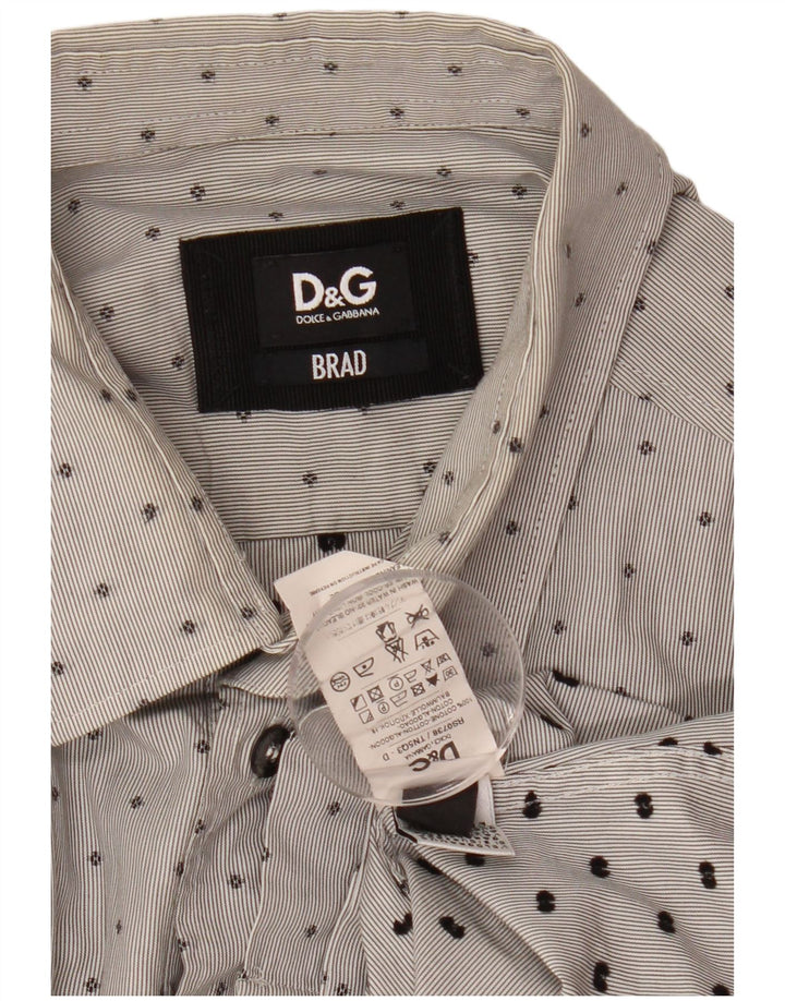 DOLCE & GABBANA muška BRAD košulja, pamuk srednje sive točke