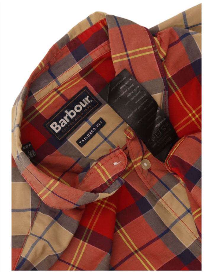 Barbour muška košulja srednjeg kroja, crveni karirani pamuk
