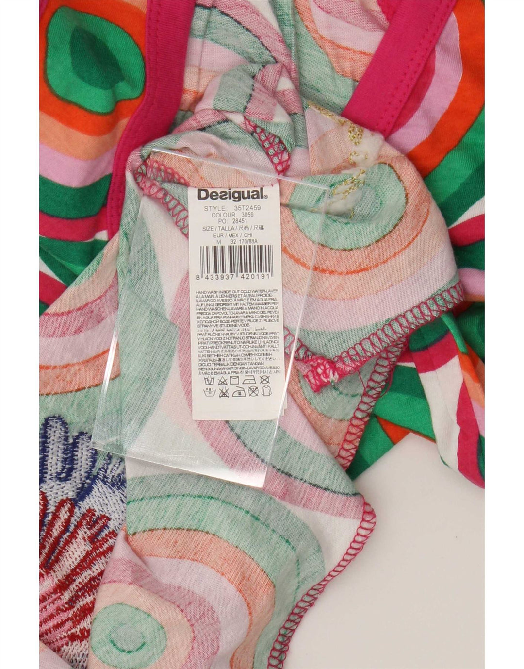 Ženski grafički prsluk Desigual UK 12 srednjih višebojnih geometrijskih oblika
