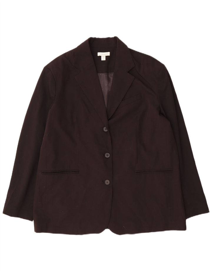 Topshop ženska prevelika jakna s 3 gumba UK 12 srednje crna