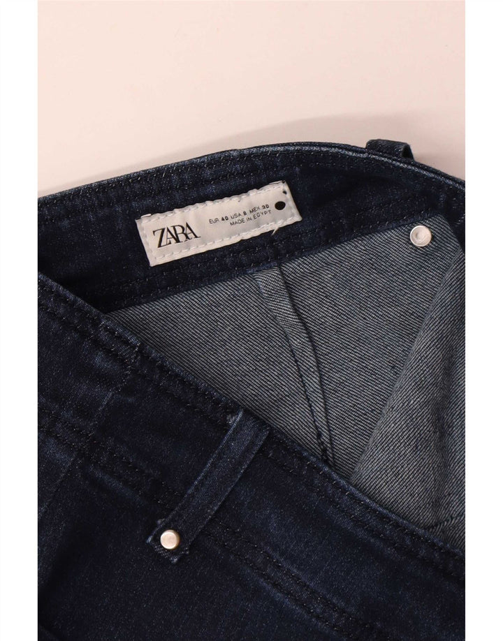 Zara ženske traperice širokih nogavica EU 40 srednje W30 L30 tamnoplave