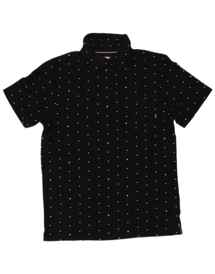 VANS Mens Polo Shirt Medium Black Spotted Cotton