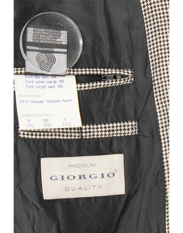 VINTAGE muška jakna sa 2 gumba UK 42 XL crna houndstooth nova vuna