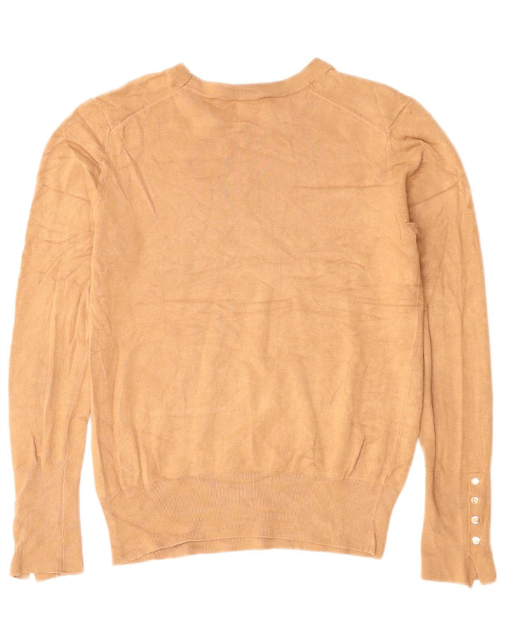 ZARA ženski džemper s veznim izrezom UK 12 Srednje smeđa viskoza