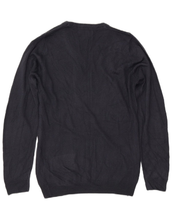 MARKS & SPENCER Ženski džemper s V-izrezom UK 10 Mali tamnoplavi akril