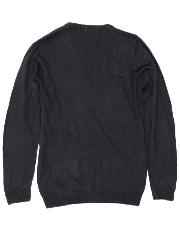 MARKS & SPENCER Ženski džemper s V-izrezom UK 10 Mali tamnoplavi akril