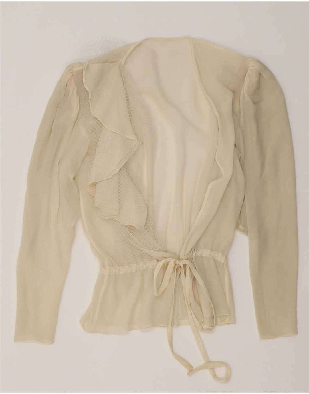 Vintage ženski gornji dio prozirne bluze UK 16 Large Off White