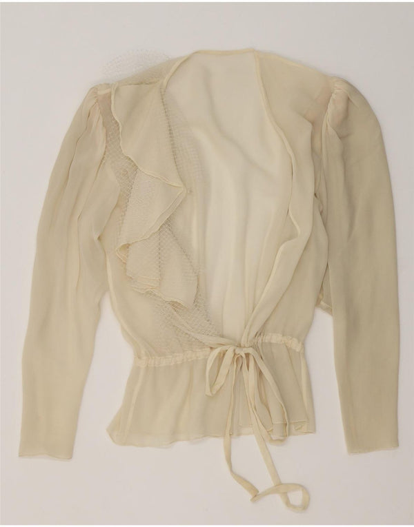 Vintage ženski gornji dio prozirne bluze UK 16 Large Off White