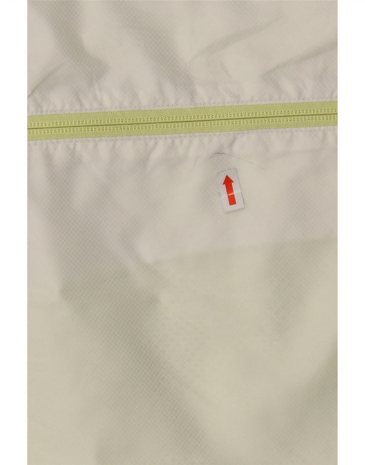 ADIDAS Girls Hooded Rain Jacket 11-12 Years White Polyester