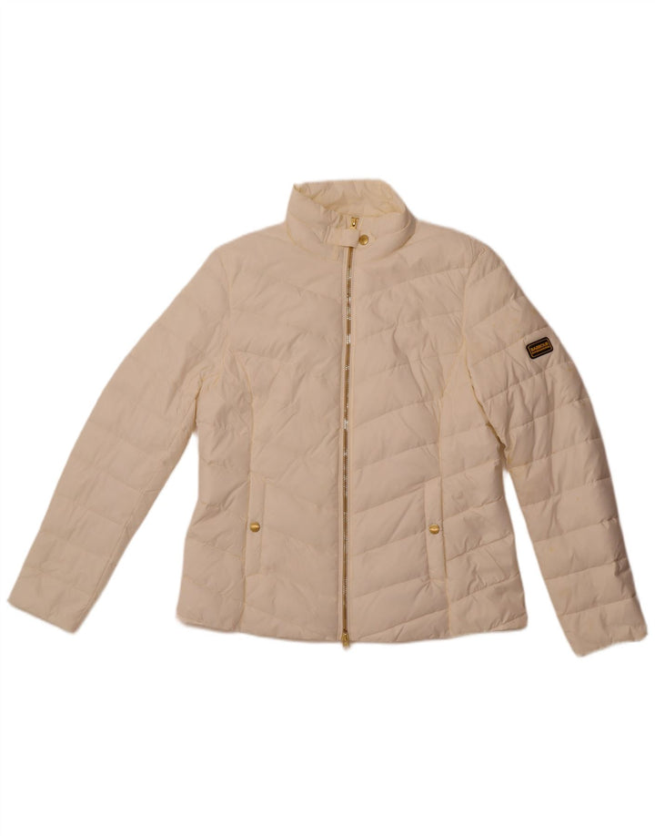 BARBOUR Womens Padded Jacket UK 14 Medium White