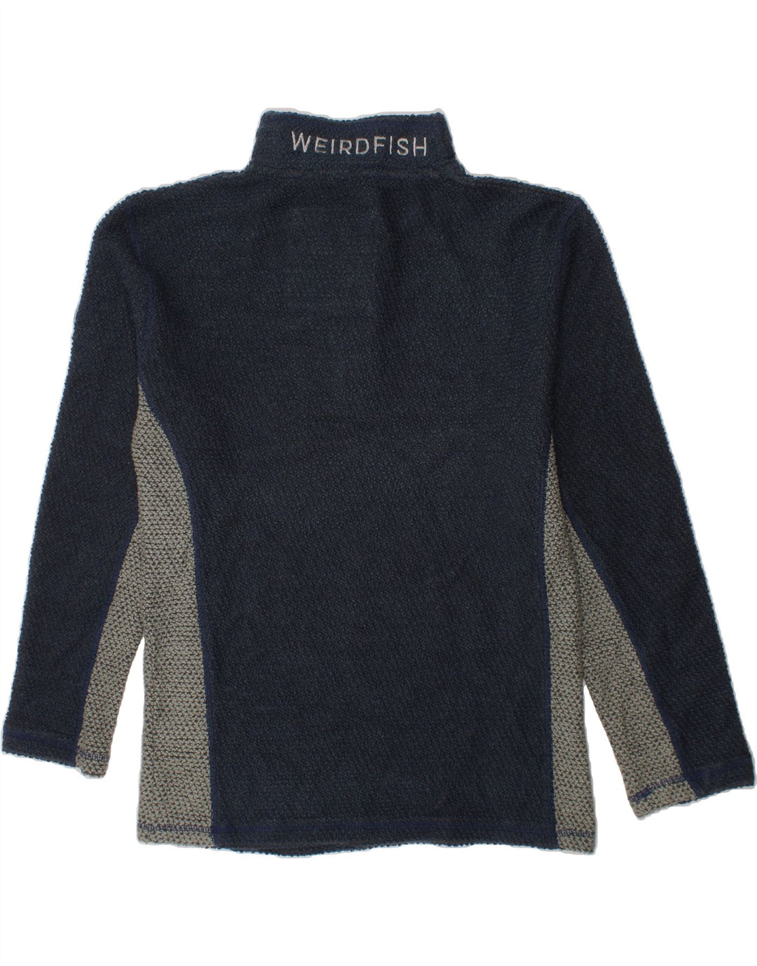 WEIRD FISH Boys Sweatshirt Jumper 11-12 Years Navy Blue Colourblock Vintage Weird Fish and Second-Hand Weird Fish from Messina Hembry 