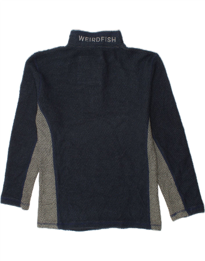 WEIRD FISH Boys Sweatshirt Jumper 11-12 Years Navy Blue Colourblock Vintage Weird Fish and Second-Hand Weird Fish from Messina Hembry 