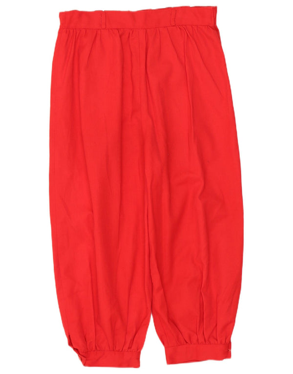 VINTAGE ženske kapri hlače visokog struka W28 L18 crveni poliester