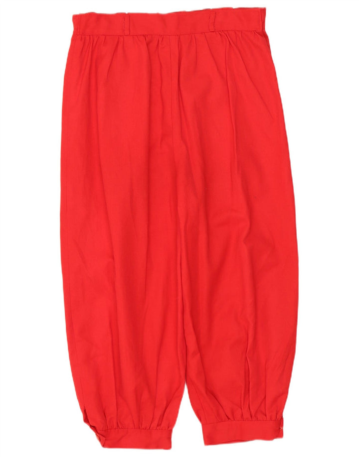 VINTAGE ženske kapri hlače visokog struka W28 L18 crveni poliester