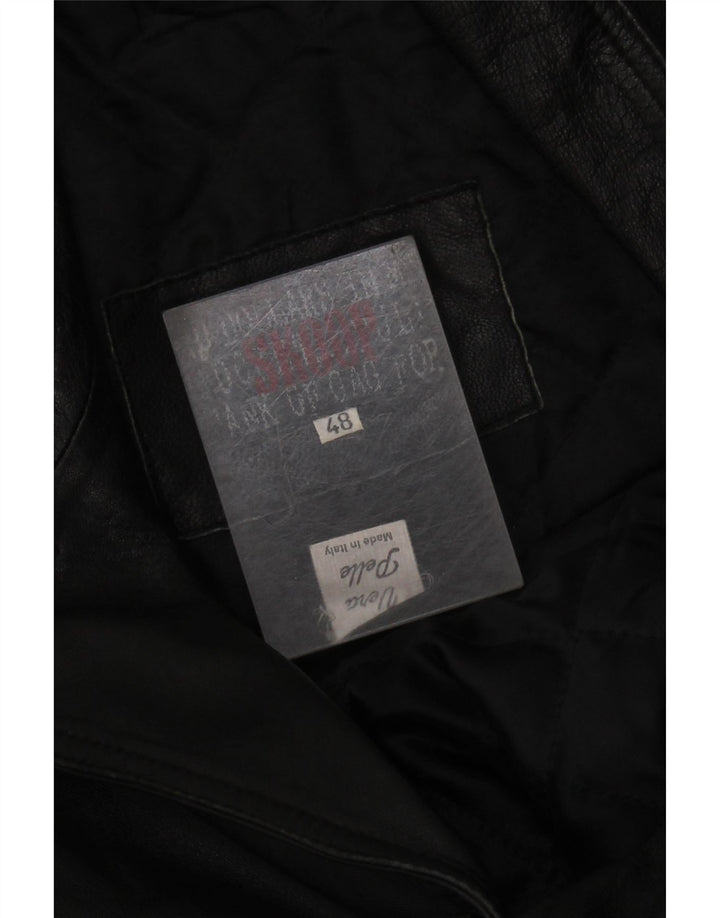 VINTAGE ženski kožni kaput IT 48 XL crna koža