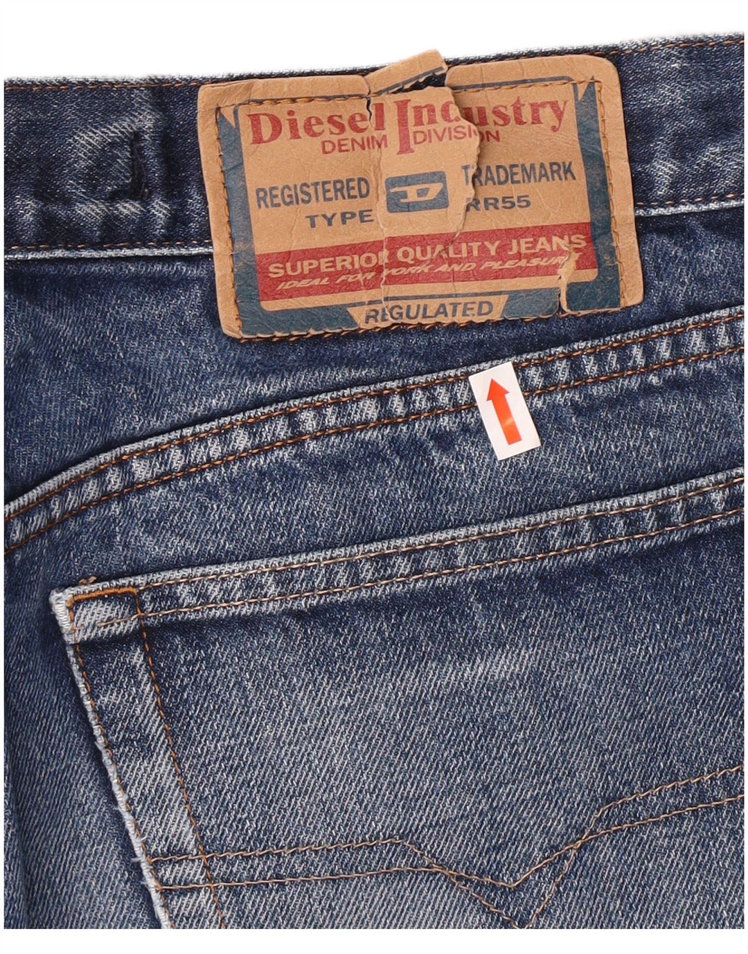 DIESEL Muške ravne traperice W34 L33 Blue Cotton Classic