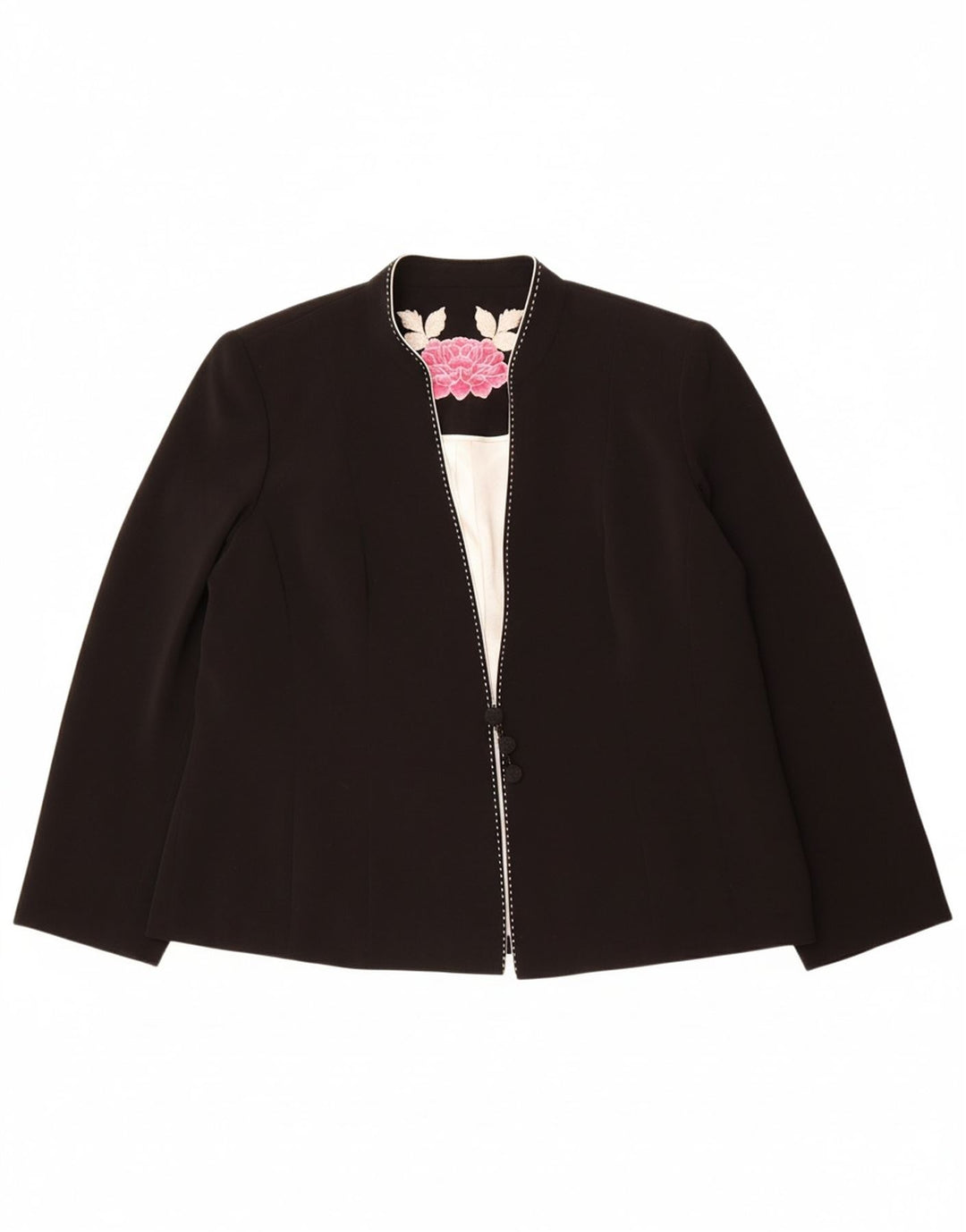 JAQUES VERT Womens 3 Button Blazer Jacket UK 20 2XL Black Polyester