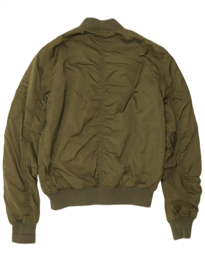 Topshop ženska podstavljena bomber jakna UK 8 Mali zeleni poliester