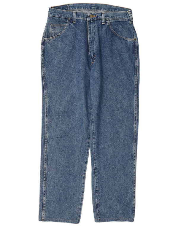 Wrangler muške ravne traperice W32 L29 plavi pamuk