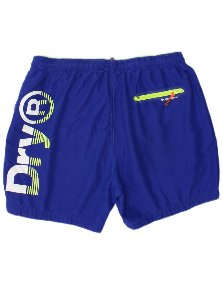 Superdry muške kratke hlače za plivanje s grafičkim motivima 2XL plavi poliester