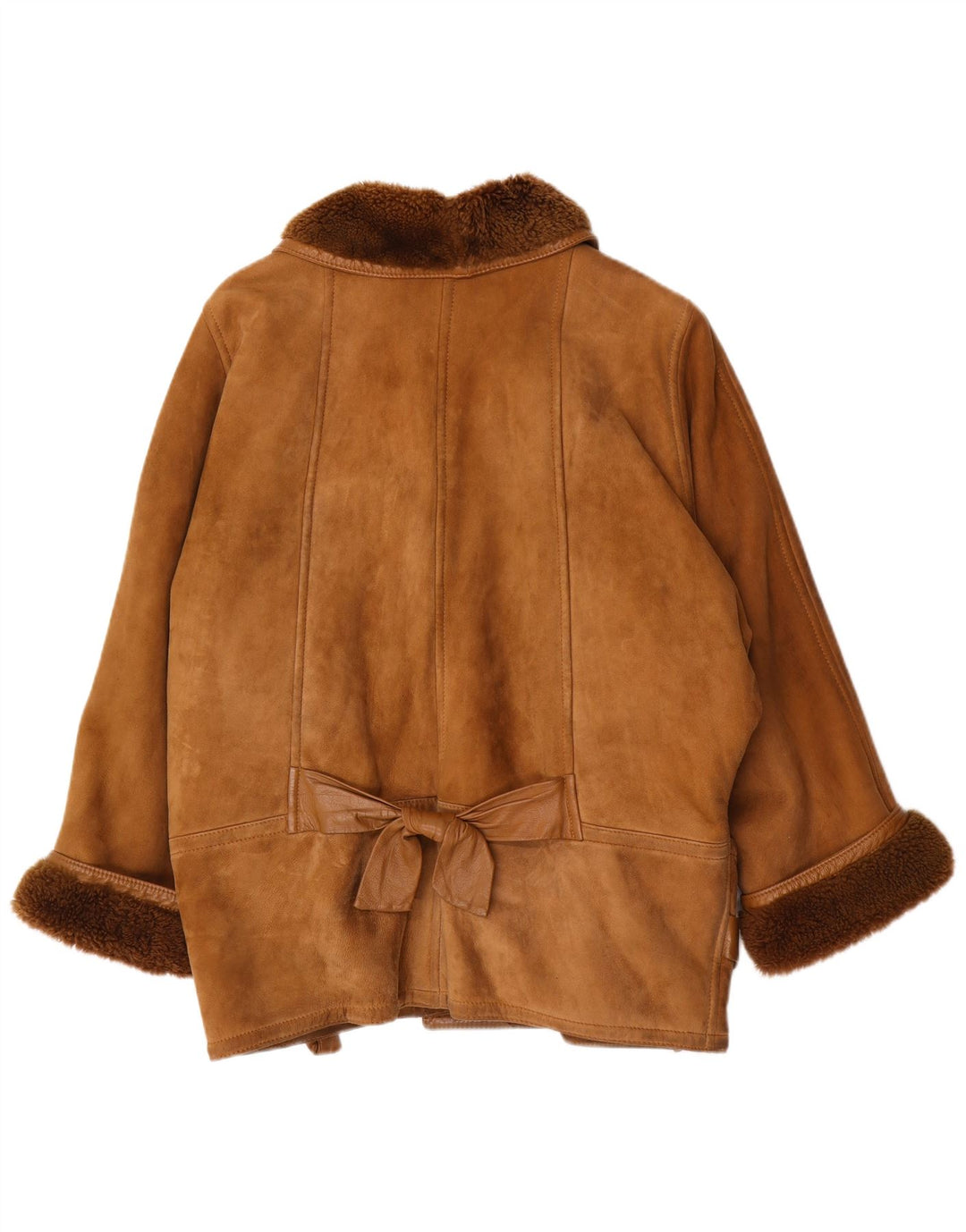 Vintage ženska prekomjerna jakna s šišama EU 46 XL s 3/4 rukavima, smeđa